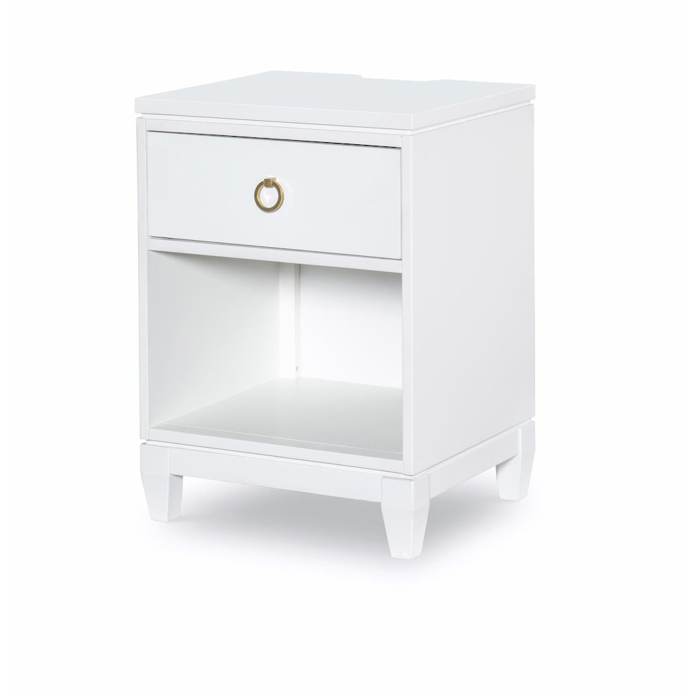 Summerland Open Nightstand with Drawer, Outlets, and USB Ports. Picture 2
