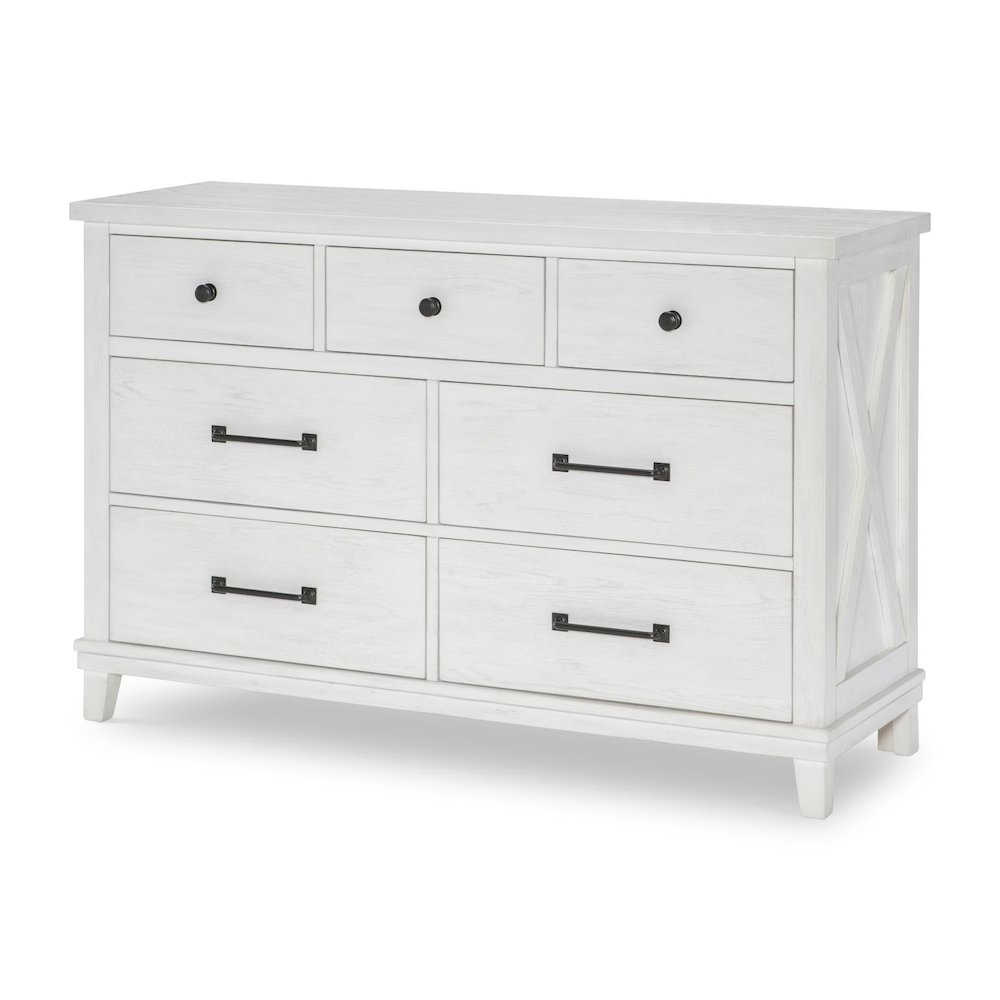 Flatiron Dresser (7 Drawers), Aged White. Picture 1