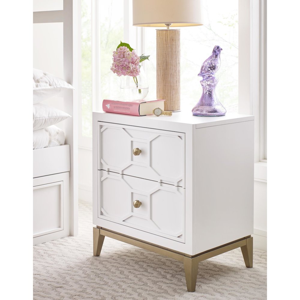 Chelsea   Night Stand W/ Decorative Lattice (2 Drawers). Picture 2
