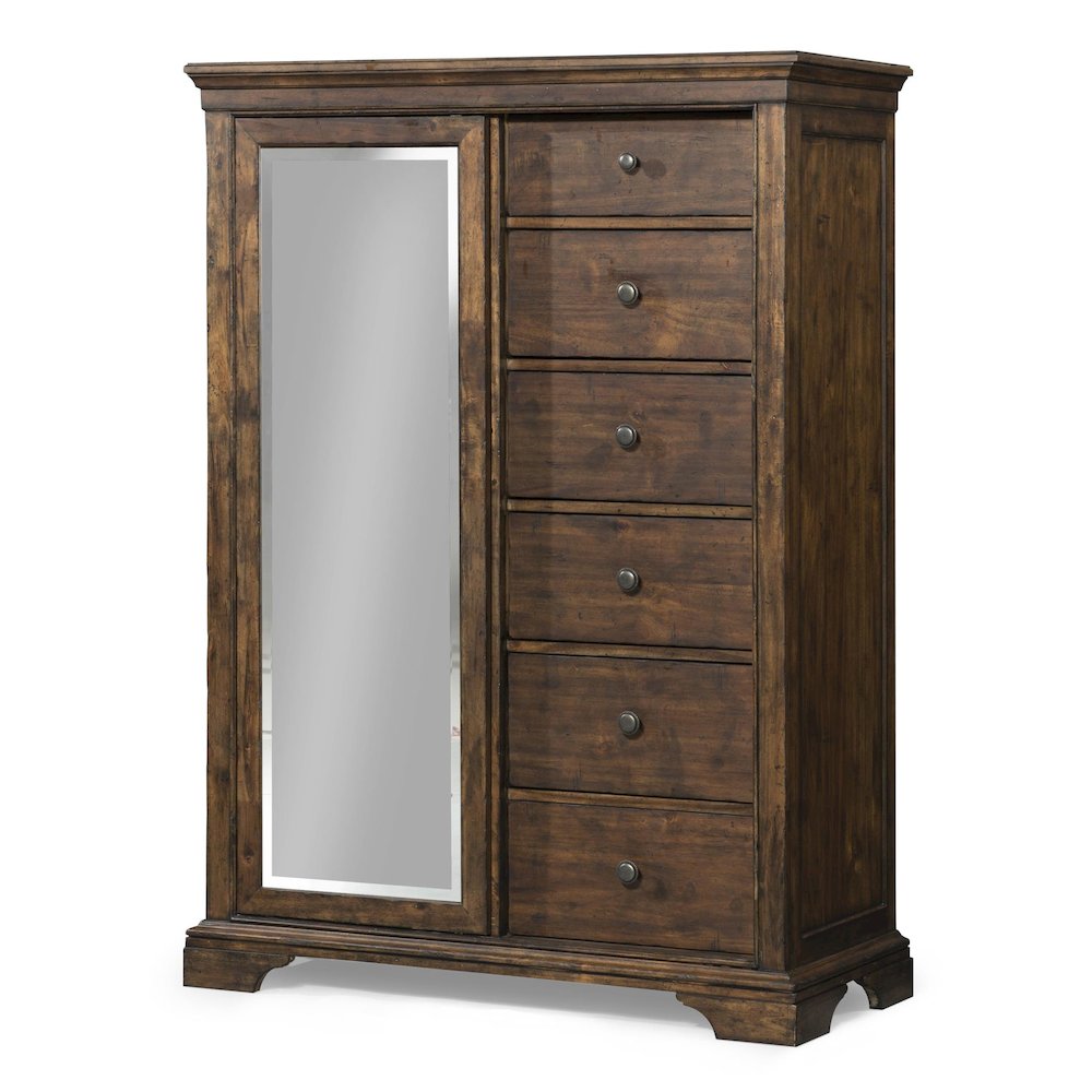 Trisha Yearwood Home Tulsa Door Chest (sliding mirror, 6 drawers, 3 shelves). Picture 1