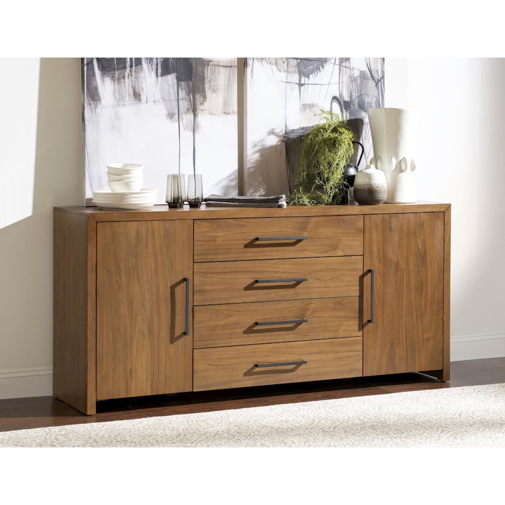 Midland Credenza (2 Doors, 2 Adj. Shelves, 4 Drawers-Top Drawer, Silver Tray). Picture 3