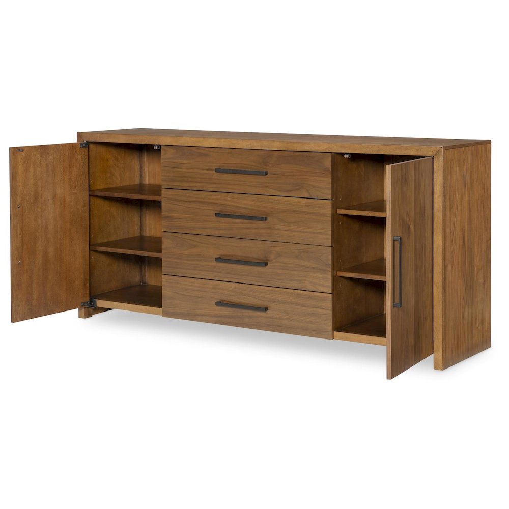 Midland Credenza (2 Doors, 2 Adj. Shelves, 4 Drawers-Top Drawer, Silver Tray). Picture 2