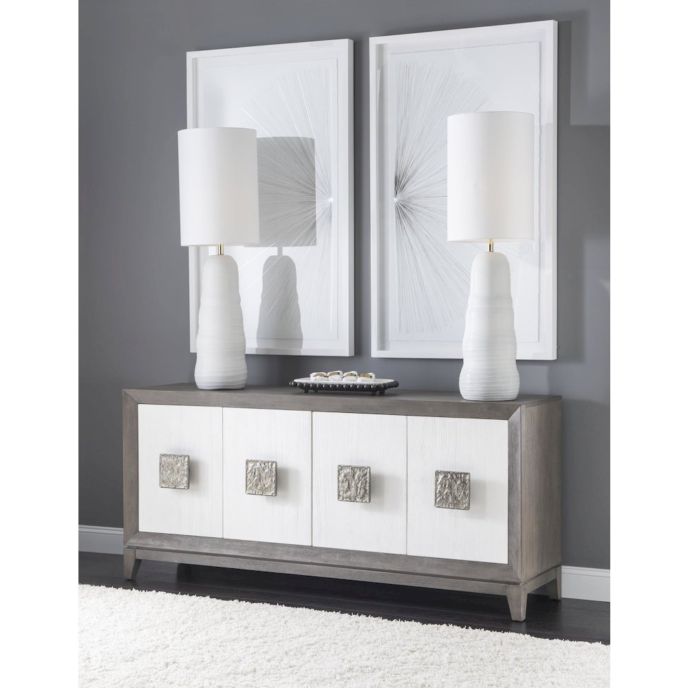 Credenza, 4 Doors, 1 Drawer, Silver Tray, 4 Adj/Rem Shelves, Wire Management. Picture 4