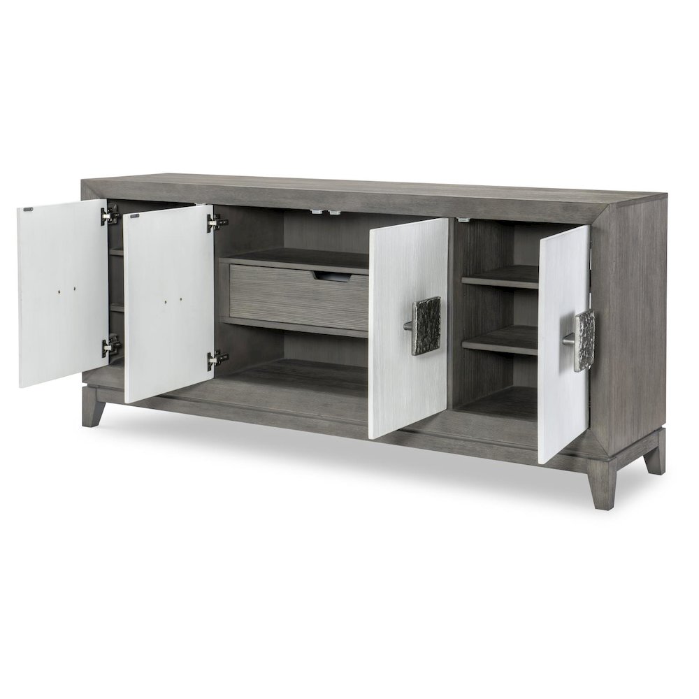 Credenza, 4 Doors, 1 Drawer, Silver Tray, 4 Adj/Rem Shelves, Wire Management. Picture 3