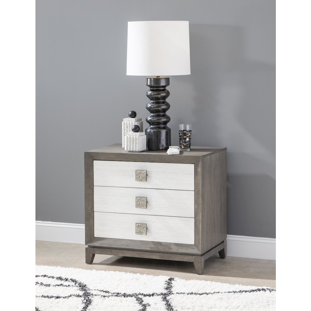 Terra Luna Nightstand, 3 Drawers, 2 USB Ports, 2 Electrical Outlets. Picture 2