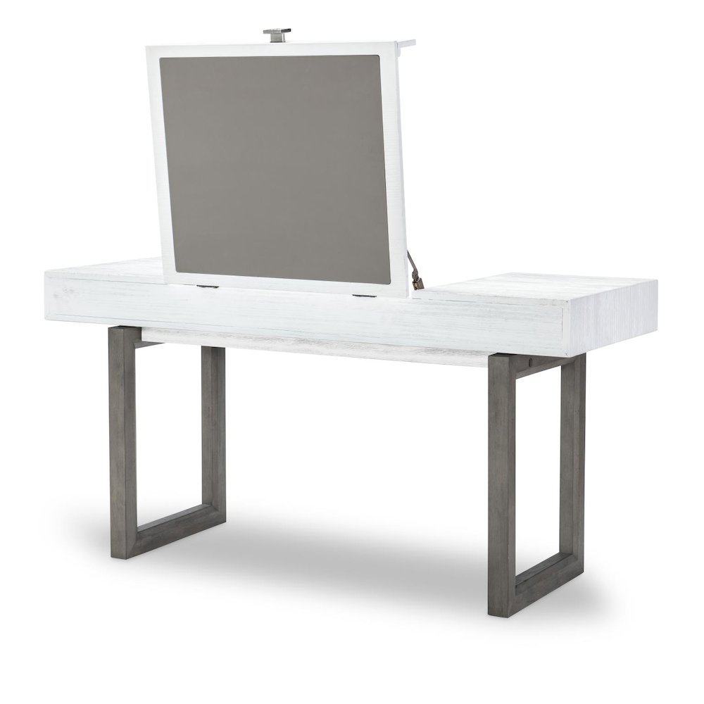Terra Luna Desk/Vanity, 2 Drawers, Leathered Wrapped Center Section. Picture 5