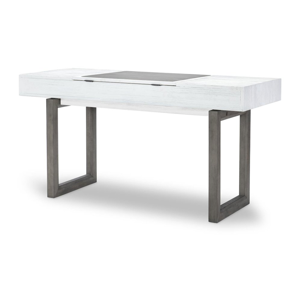 Terra Luna Desk/Vanity, 2 Drawers, Leathered Wrapped Center Section. Picture 7