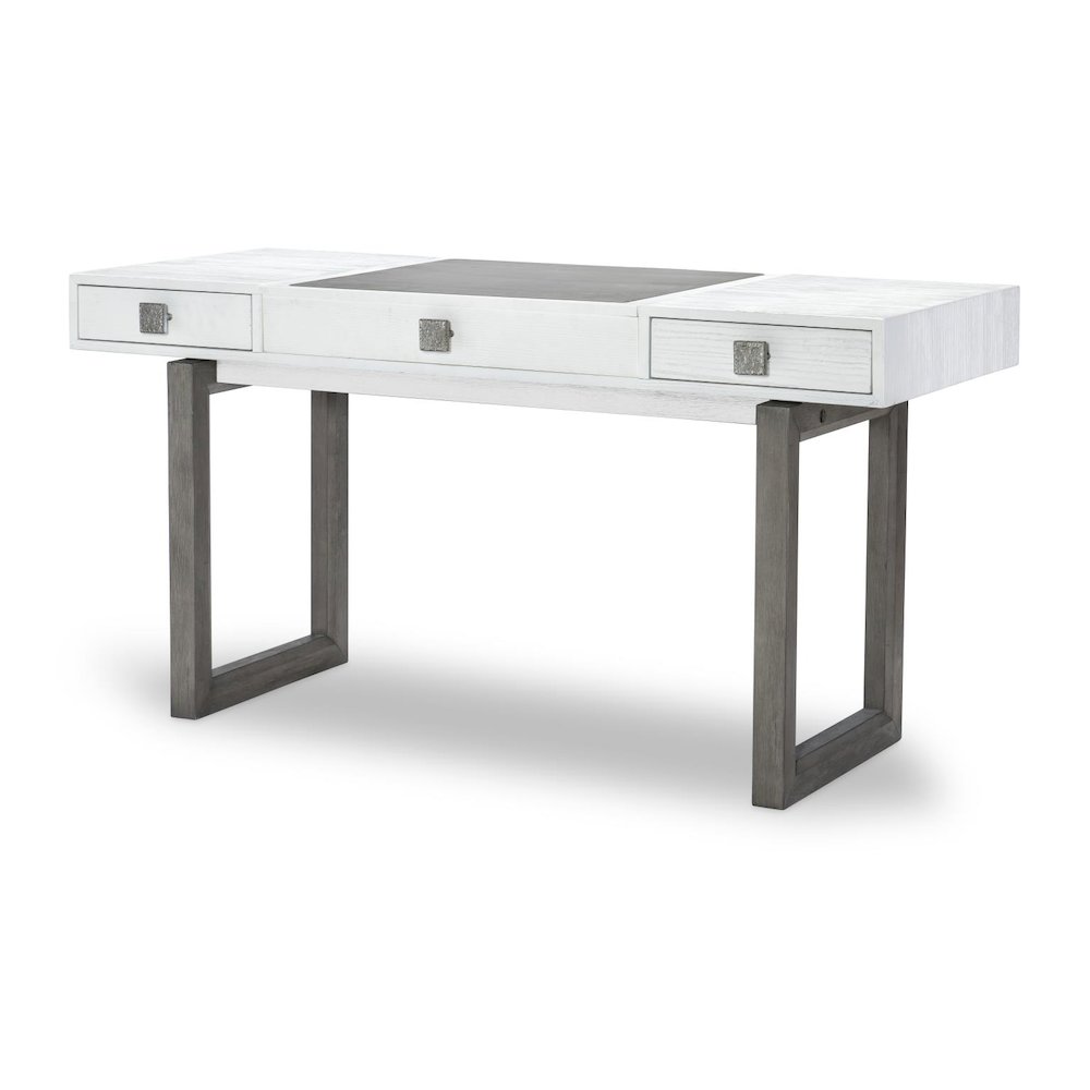 Terra Luna Desk/Vanity, 2 Drawers, Leathered Wrapped Center Section. Picture 1