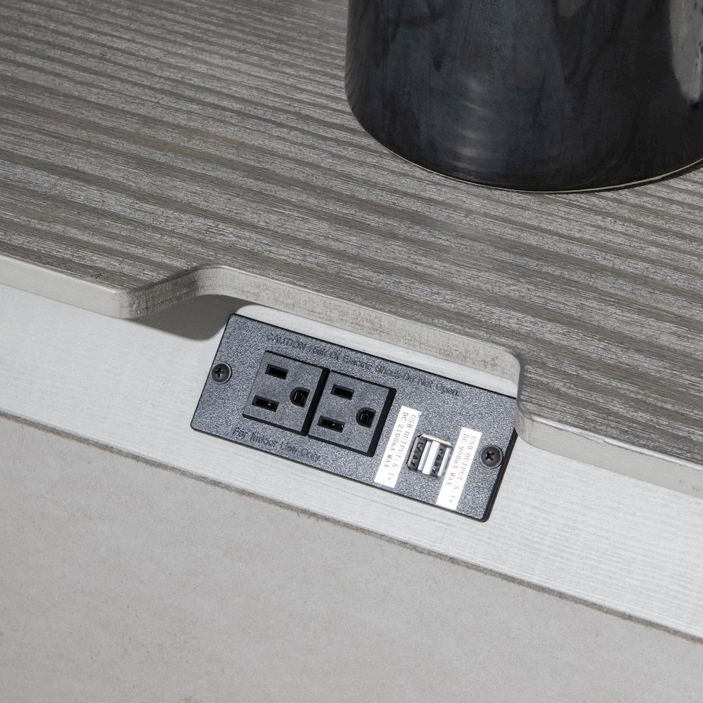 Terra Luna Nightstand, 3 Drawers, 2 USB Ports, 2 Electrical Outlets. Picture 7