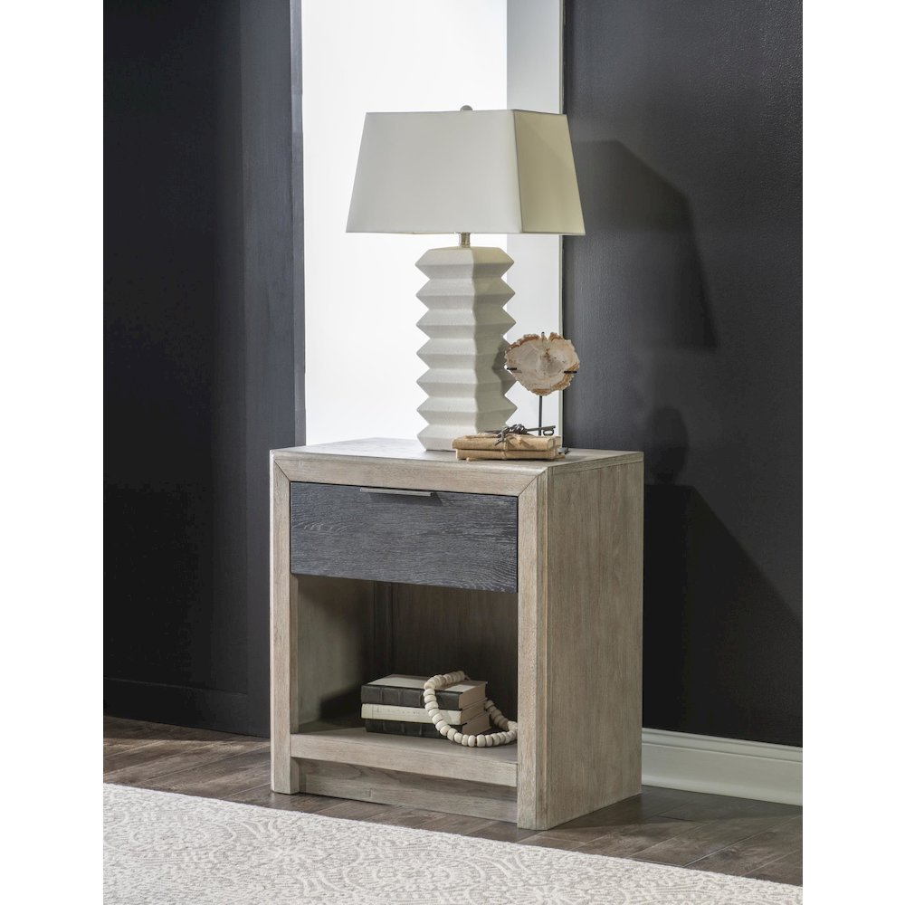 Halifax Open Nightstand (1 Drawer, USB Charging). Picture 2