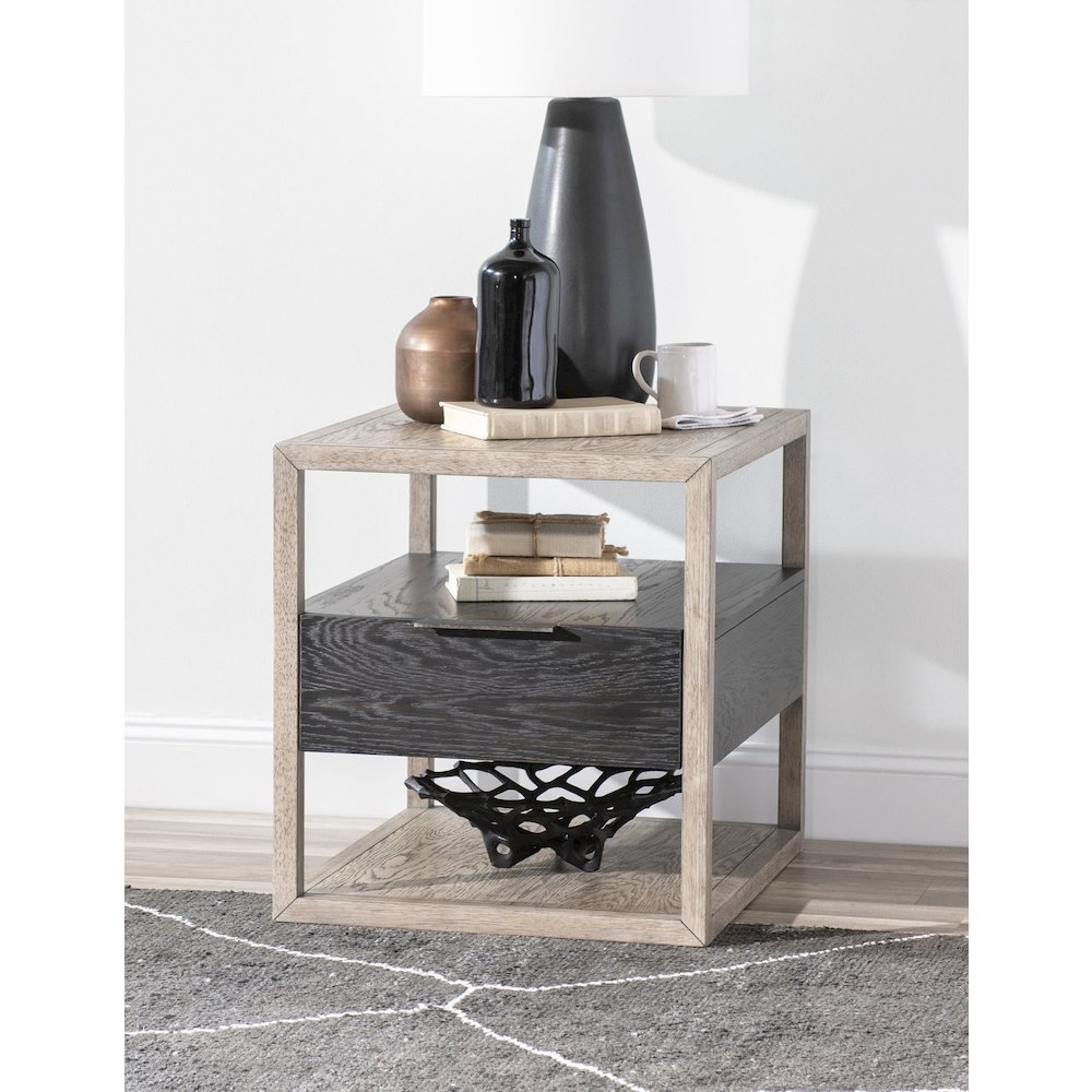 Halifax End Table (Two Tone, 1 Floating Drawer). Picture 7