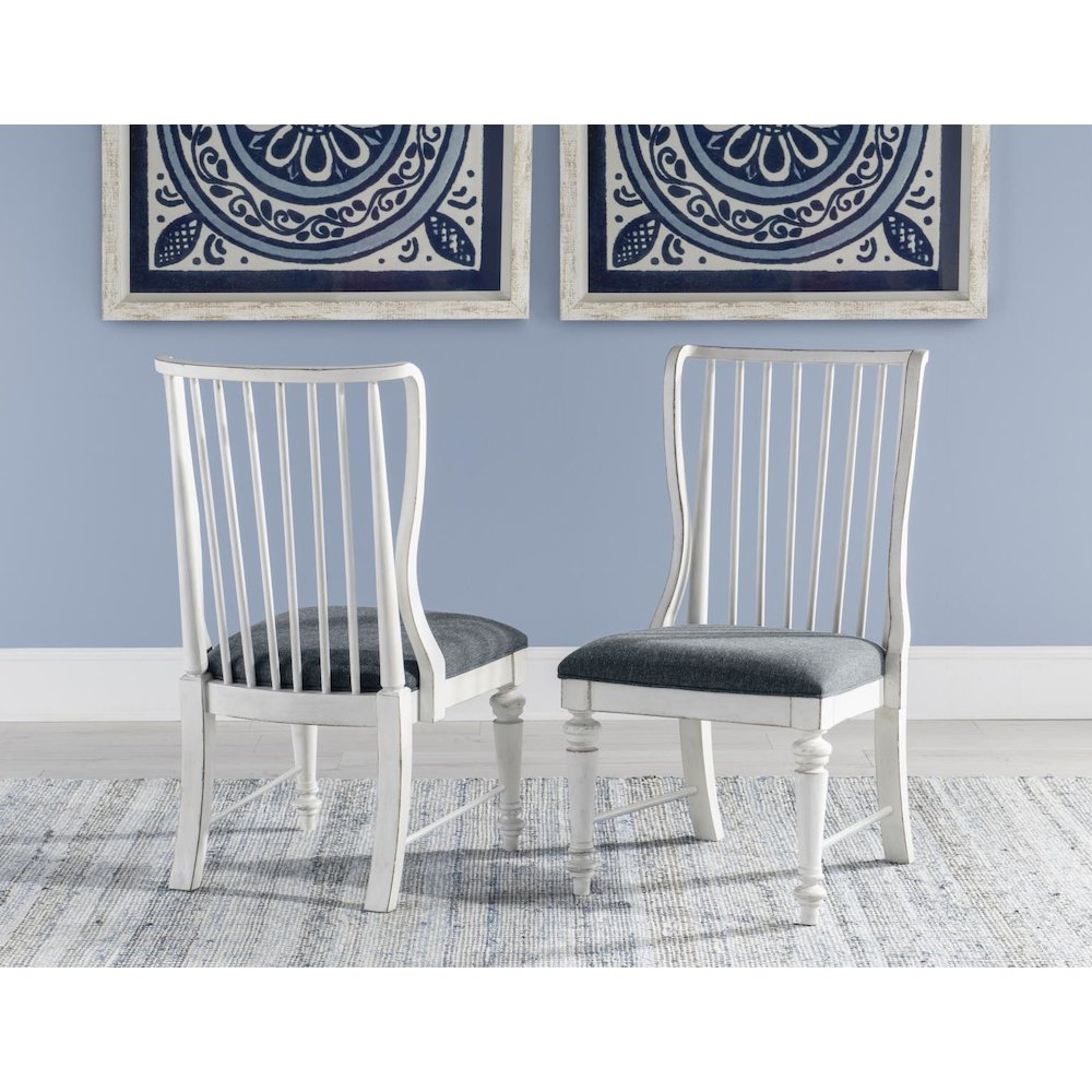 Cottage Park Slat Back Side Chair (Kd, Uph Seat, Seat Height: 19"). Picture 4