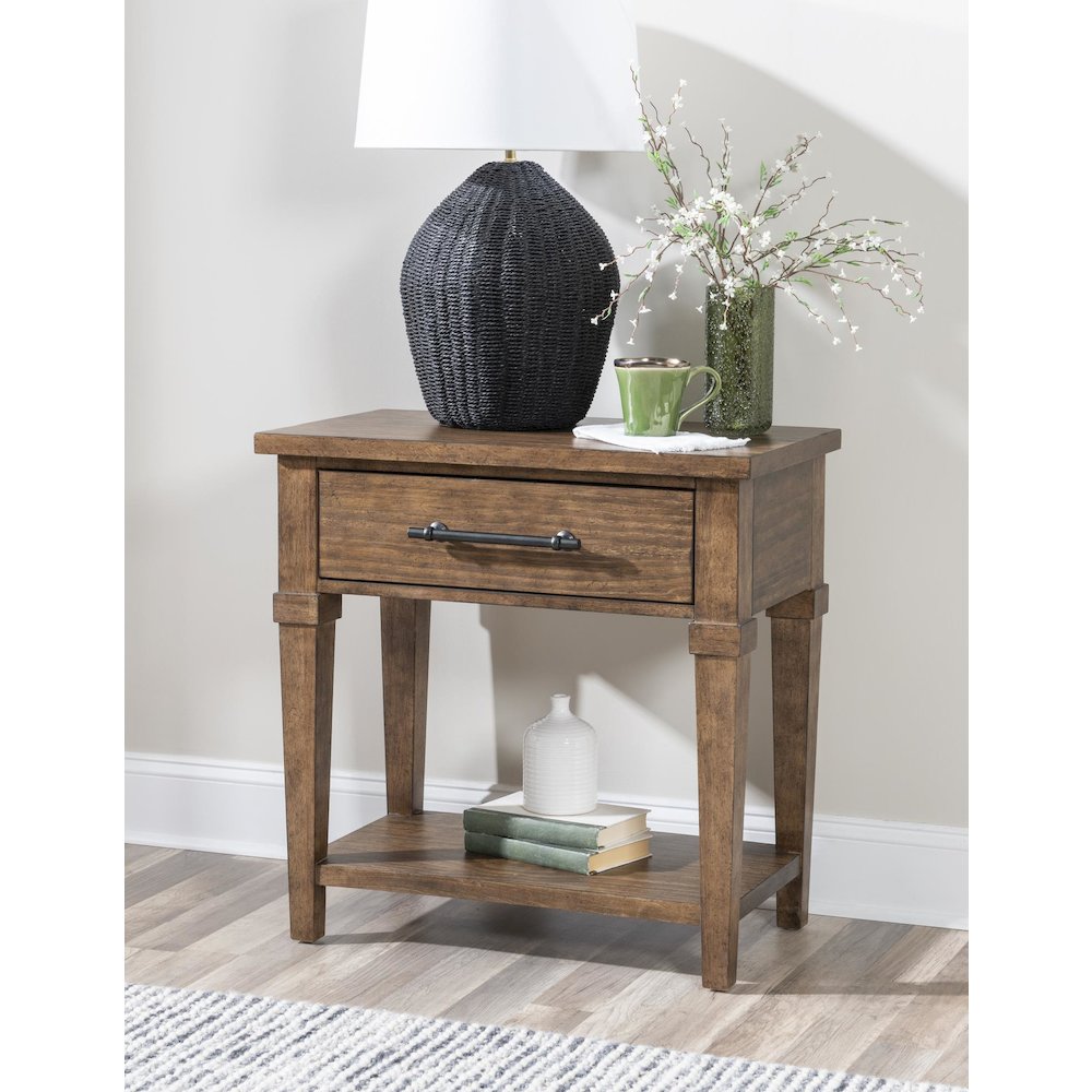 Artisan's Place Night Stand (1 Drawer, 1 Shelf, Power, 2 Outlets). Picture 2