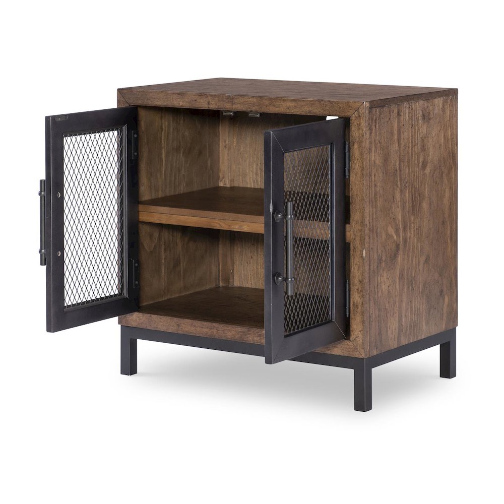 Artisan's Place Metal Door Night Stand (2 Doors W/ 2 Shelves). Picture 3