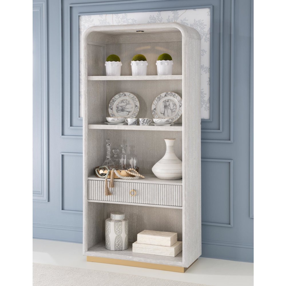 Miramar Etagere (1 Drawer, 2 Fixed Shelves, 2 Adj. Glass Shelves, Puck Light). Picture 2
