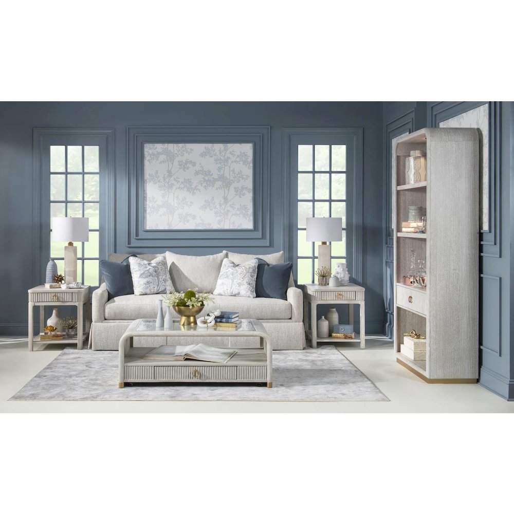 Miramar Etagere (1 Drawer, 2 Fixed Shelves, 2 Adj. Glass Shelves, Puck Light). Picture 4