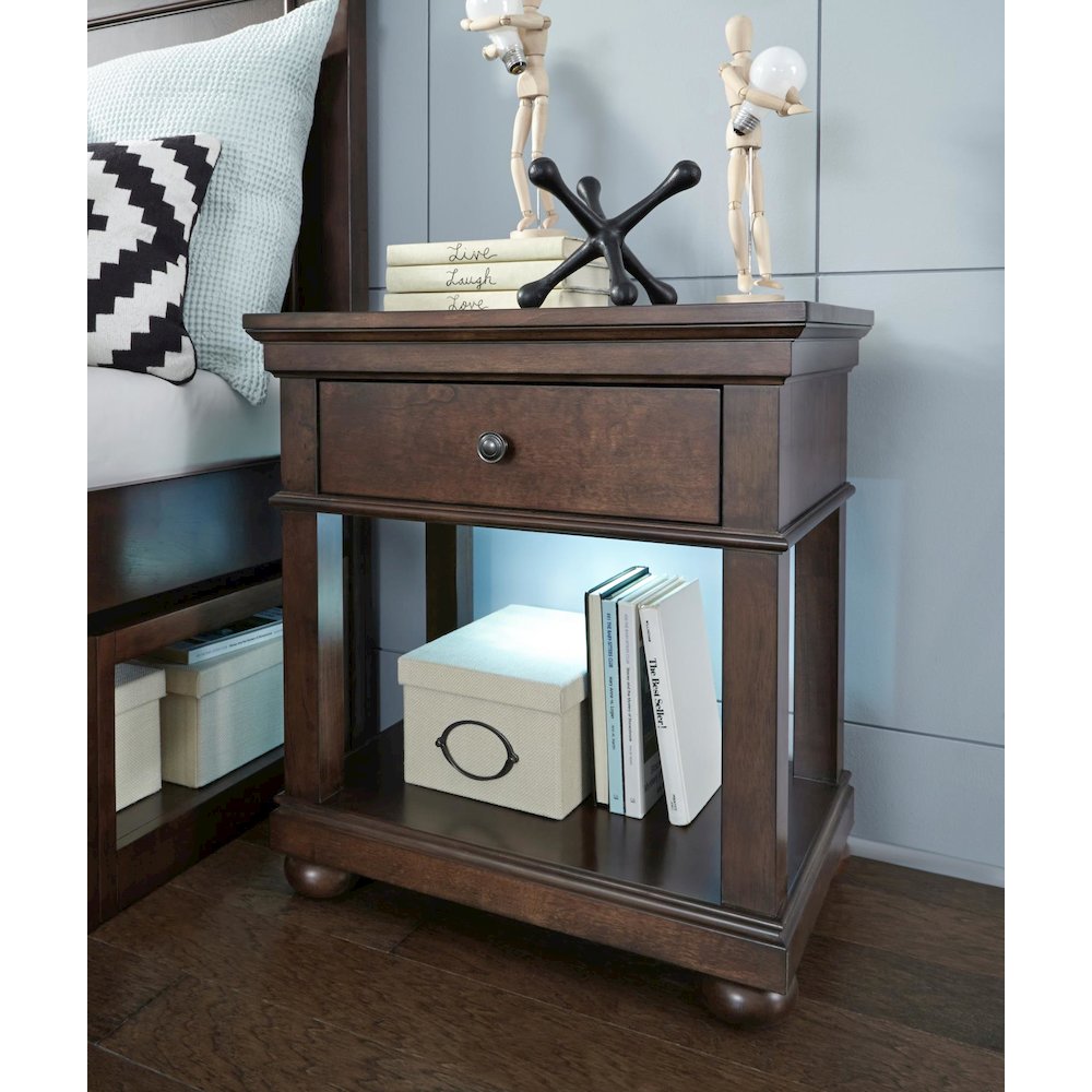 Canterbury 2.0 Open Night Stand (1 Drawer,Open Shelf,Motion Activated Led Light). Picture 3