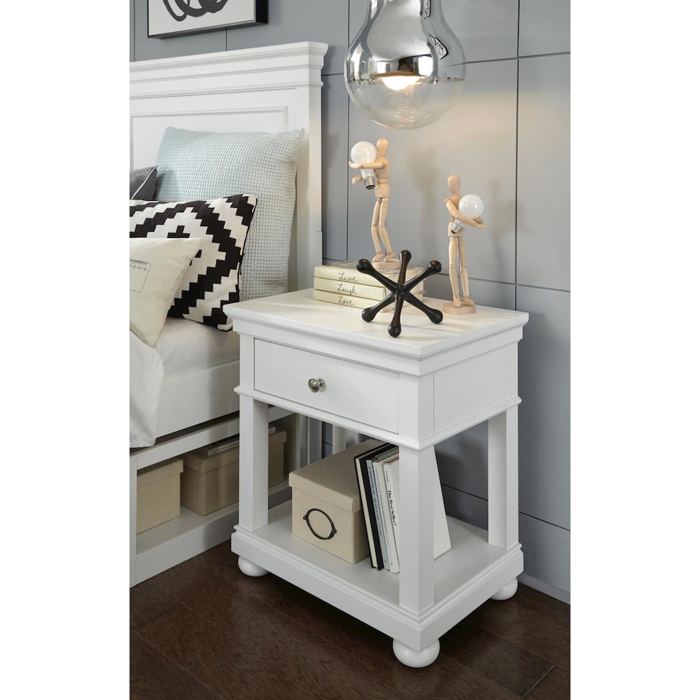 Canterbury 2.0 Open Night Stand (1 Drawer,Open Shelf,Motion Activated Led Light). Picture 2