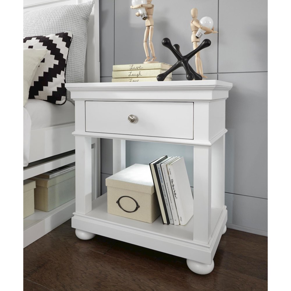 Canterbury 2.0 Open Night Stand (1 Drawer,Open Shelf,Motion Activated Led Light). Picture 3
