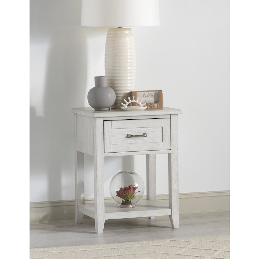 Ashton Nightstand (1 Drawer), Bleached Linen. Picture 2