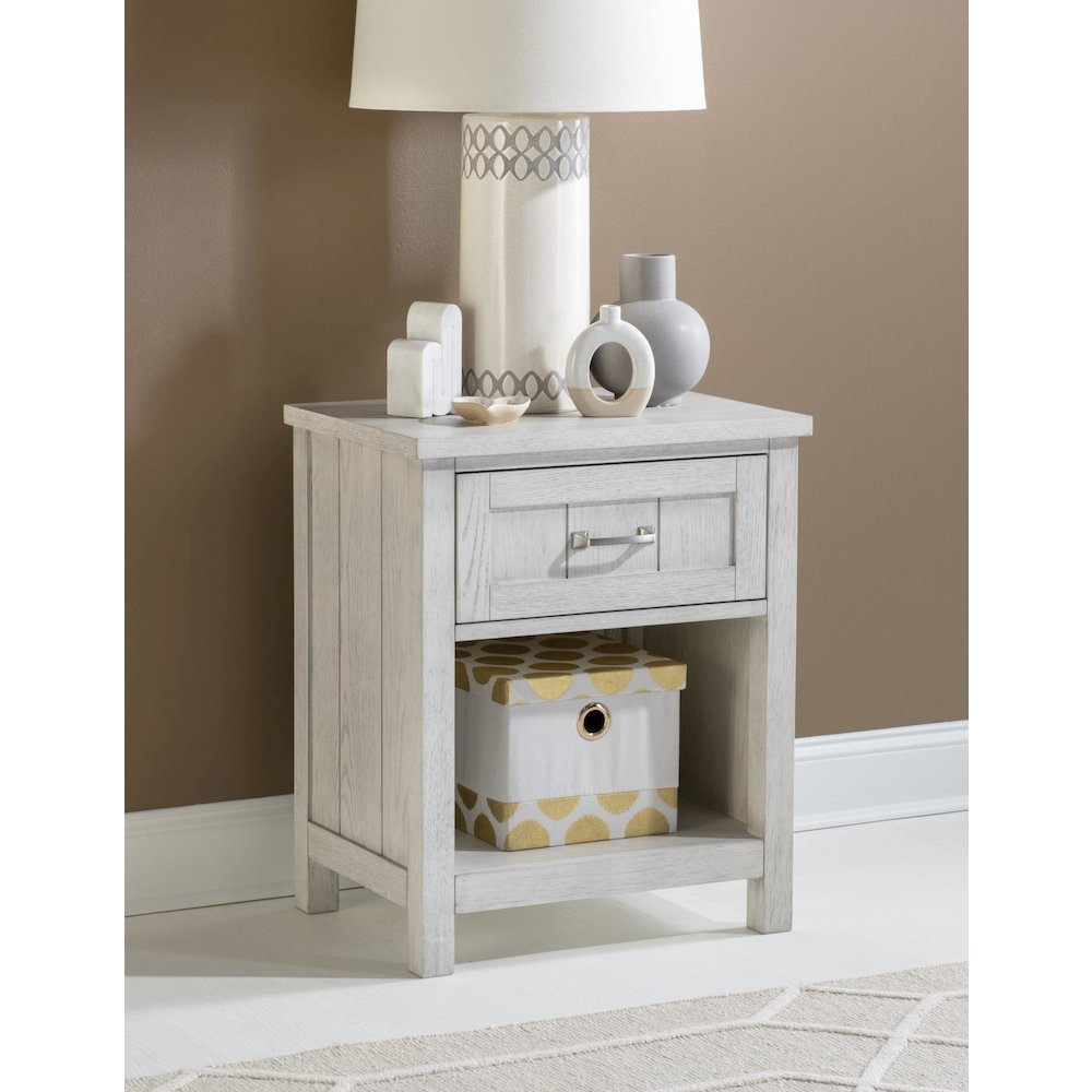 Preston Open Nightstand (1 Drawer, USB On Back). Picture 2