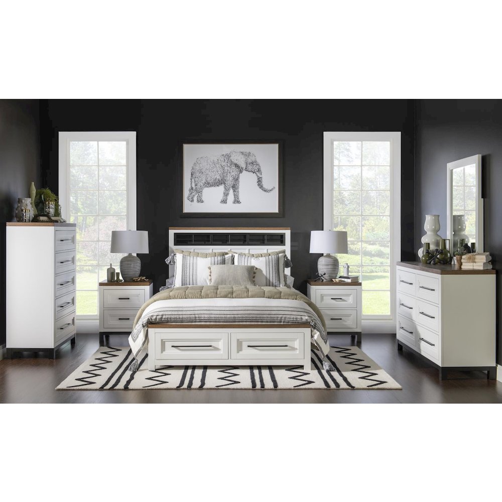 Dutton Nightstand with Power - 2 Drawers, Outlets, and USB Ports. Picture 3