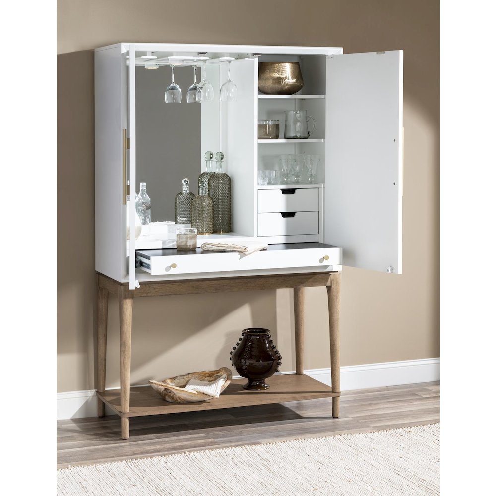 Melrose Bar Console (2 Doors, 2 Adj Shelves, 2 Drawers, 1 Pull Out Surface). Picture 5