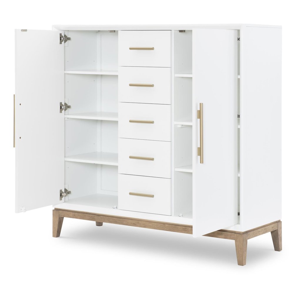 Melrose Door Chest (2 Doors, 4 Adj Shelves, 2 Fixed Shelves, 5 Drawers). Picture 2