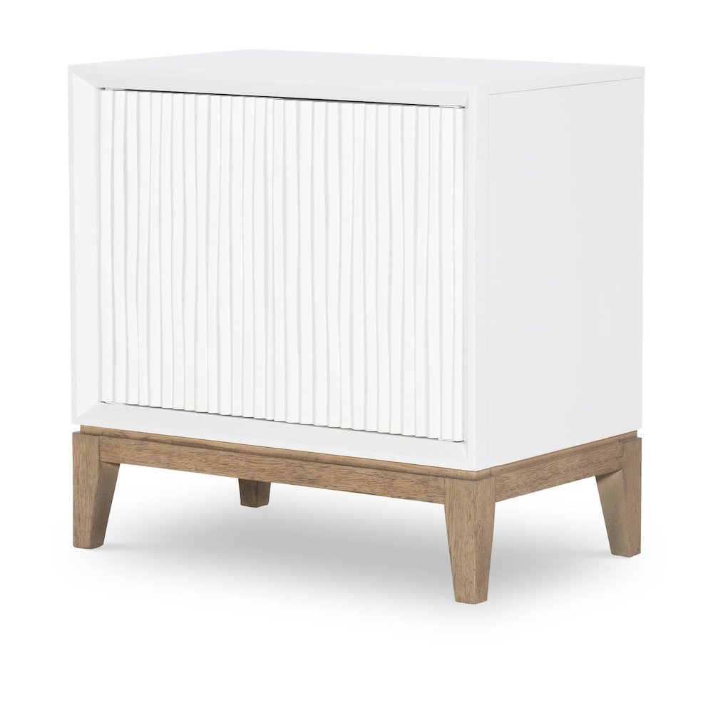 Melrose Door Nightstand (2 Fluted Doors, 1 Adj Shelf, Power). Picture 1