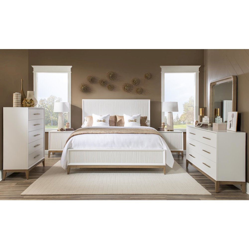Melrose Door Nightstand (2 Fluted Doors, 1 Adj Shelf, Power). Picture 6