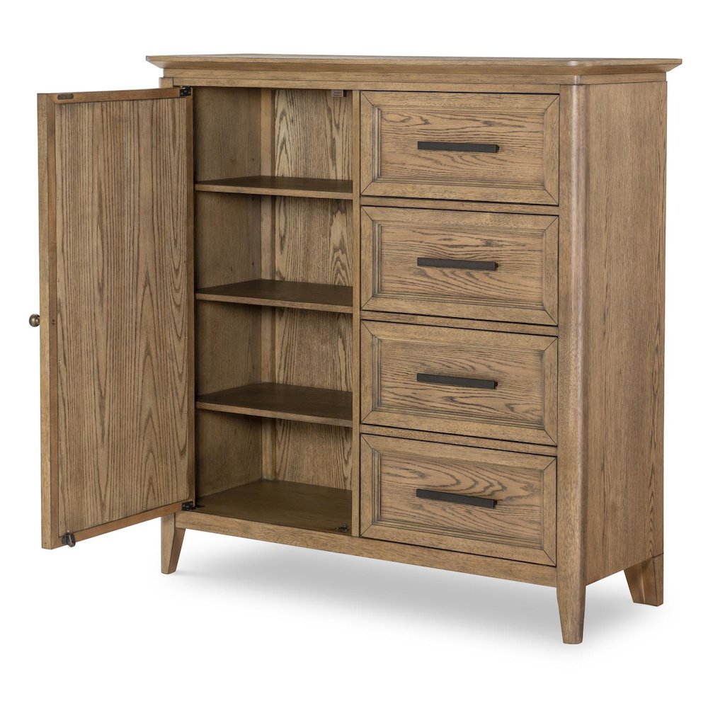 Beacon Hill Door Chest/Bureau (1 Door, 3 Shelves, 4 Drawers). Picture 2