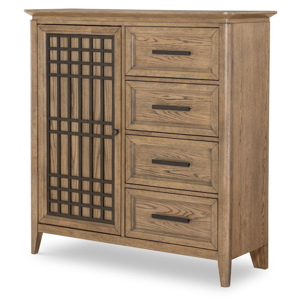 Beacon Hill Door Chest/Bureau (1 Door, 3 Shelves, 4 Drawers). Picture 1