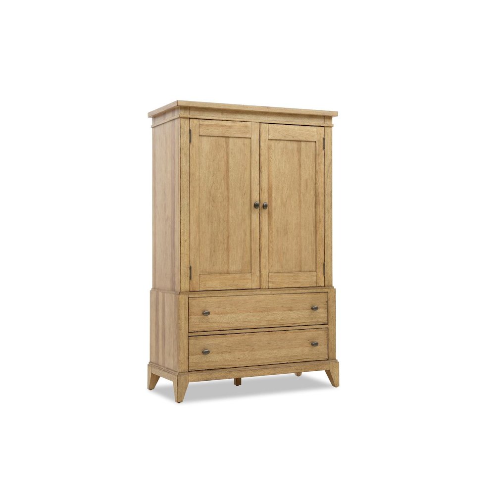 Armoire (2 doors, 2 adj shelves, 1 clothing rod, cedar lined bottom drawer). Picture 1