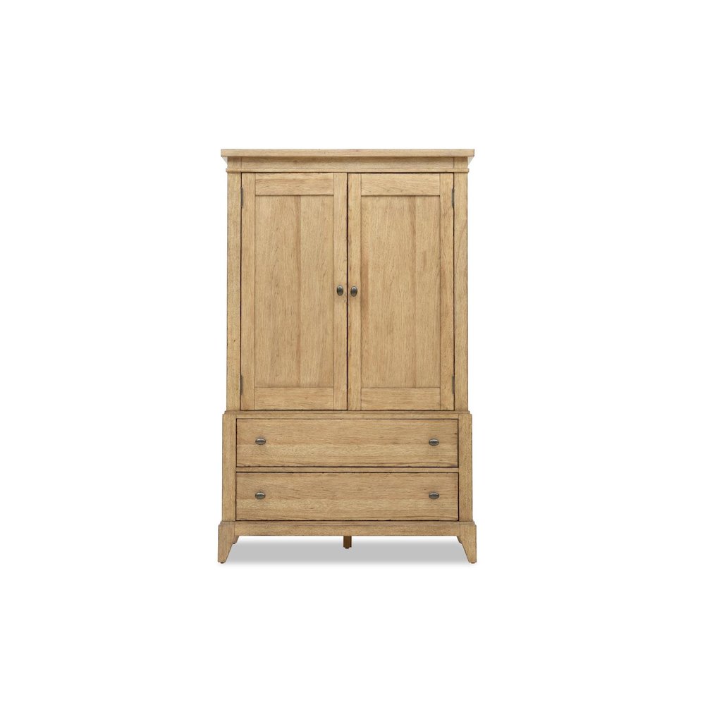 Armoire (2 doors, 2 adj shelves, 1 clothing rod, cedar lined bottom drawer). Picture 2