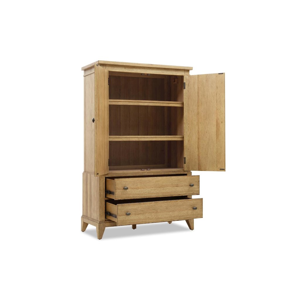Armoire (2 doors, 2 adj shelves, 1 clothing rod, cedar lined bottom drawer). Picture 3