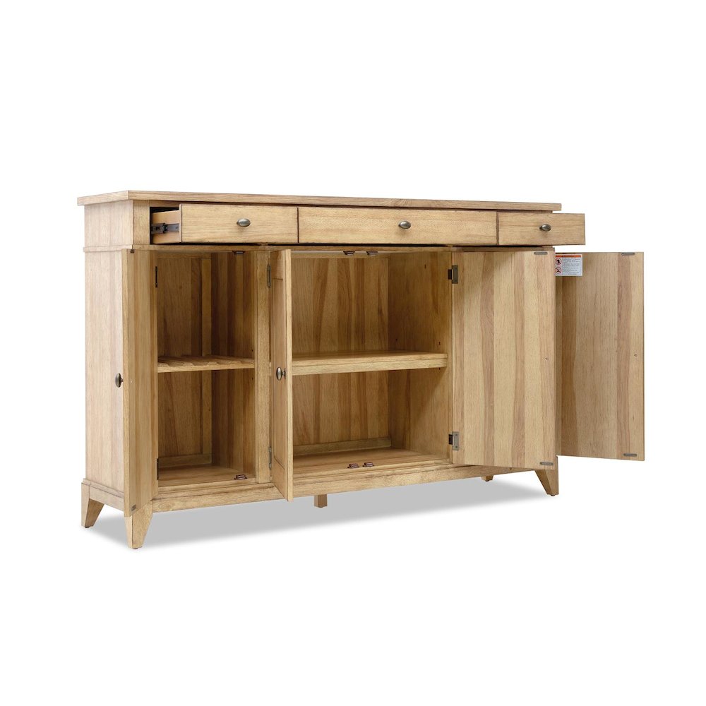Credenza (4 doors, 3 drawers, 1 silver tray, 3 adj shelves). Picture 3