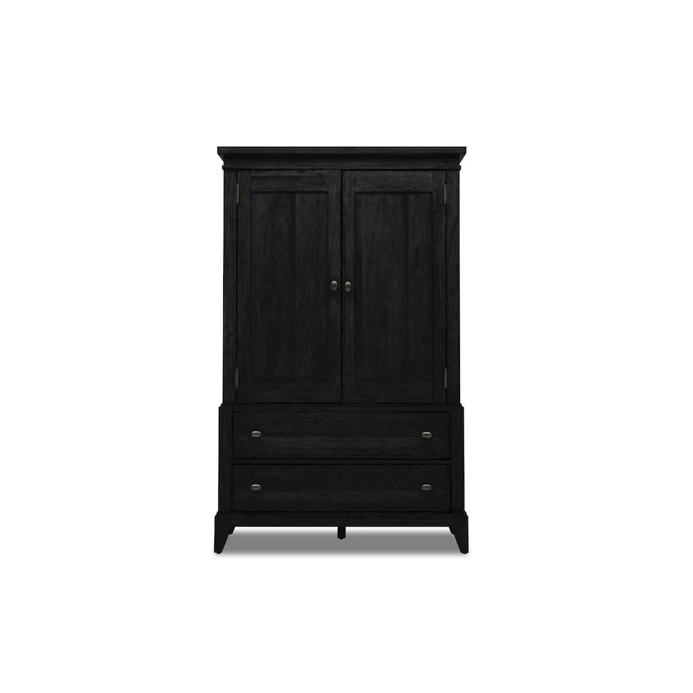 Armoire (2 doors, 2 adj shelves, 1 clothing rod, cedar lined bottom drawer). Picture 2