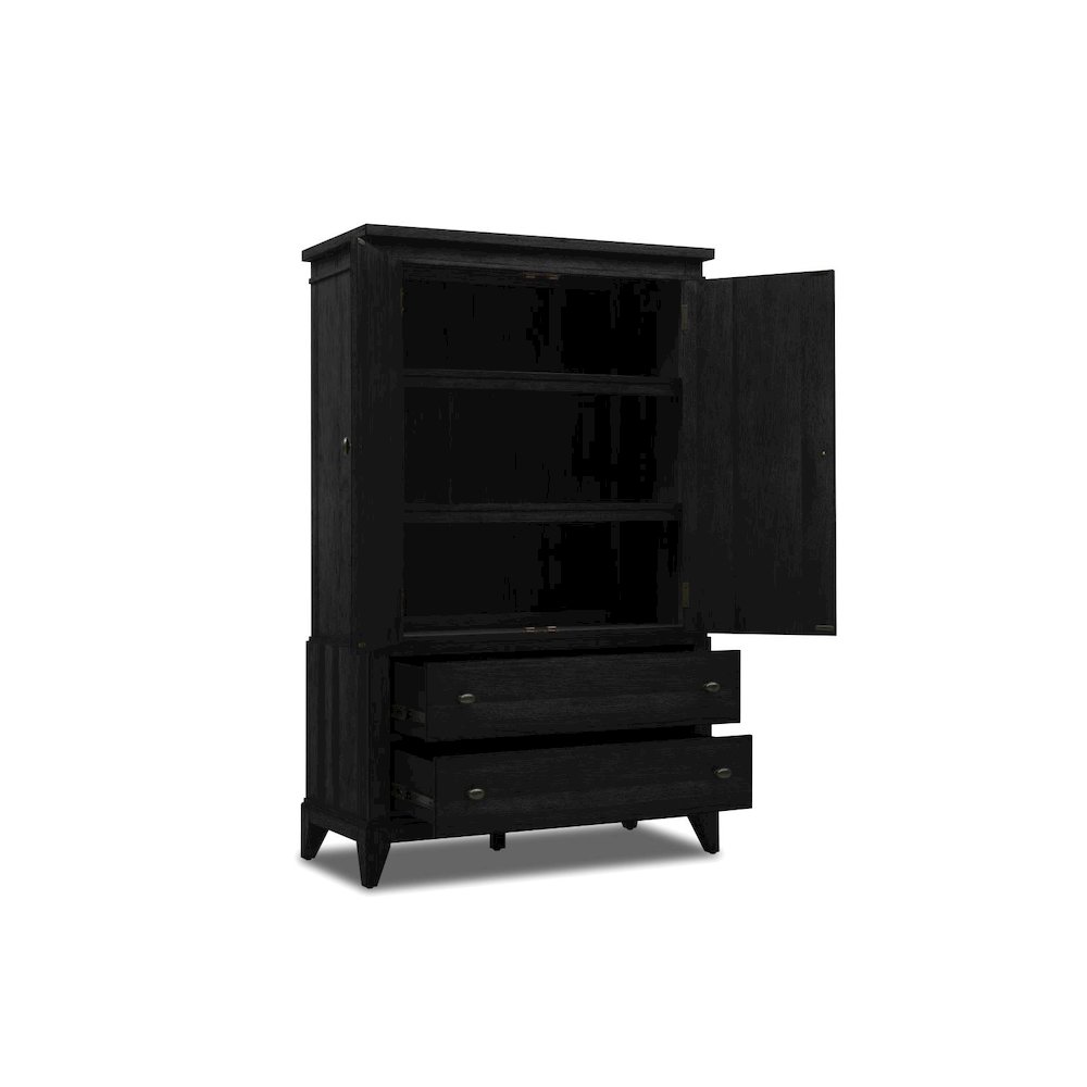 Armoire (2 doors, 2 adj shelves, 1 clothing rod, cedar lined bottom drawer). Picture 3