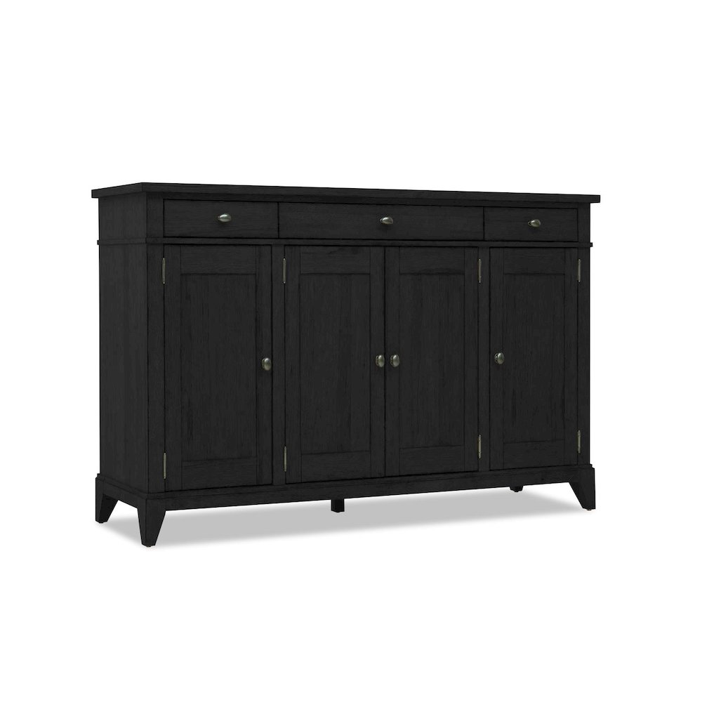 Credenza (4 doors, 3 drawers, 1 silver tray, 3 adj shelves). Picture 1