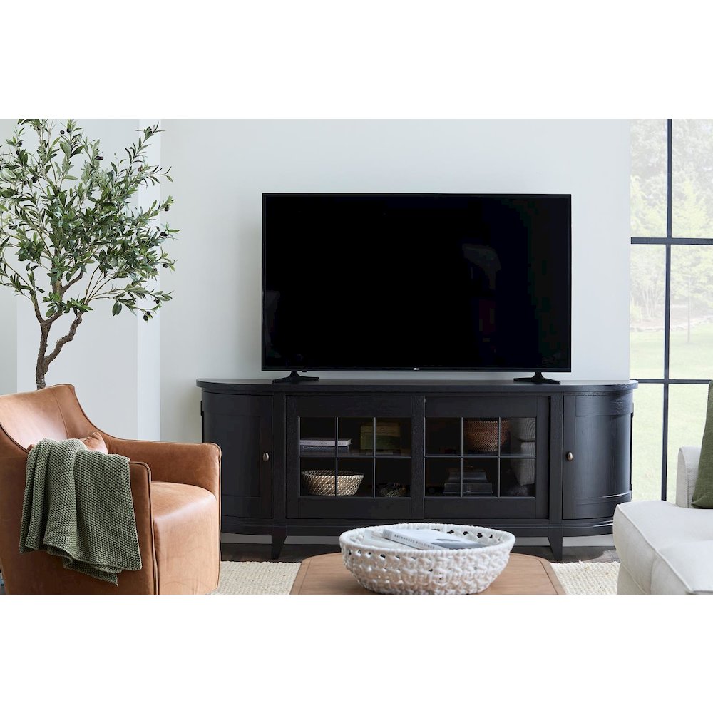 Entertainment Console (2 sliding doors, 2 doors, 4 adj shelves, 3 outlets). Picture 4