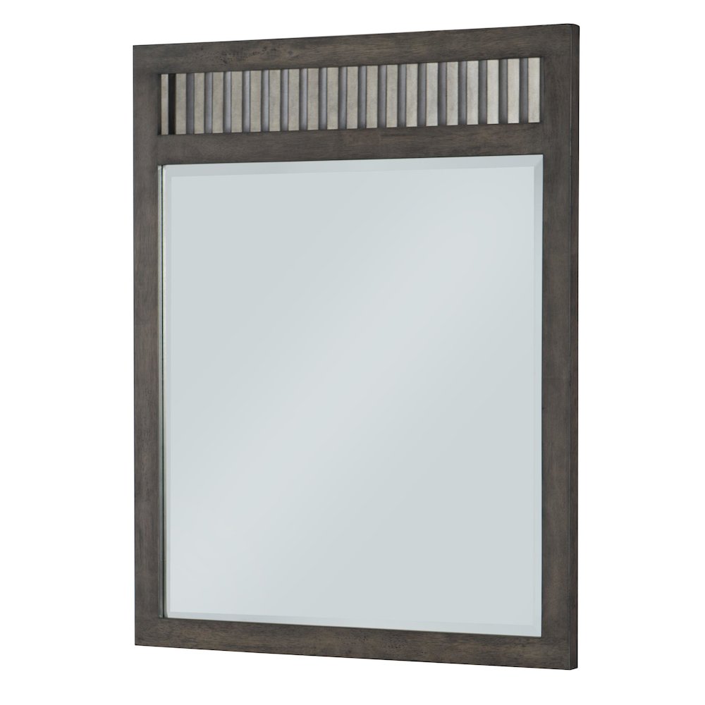 Vertical Mirror (Beveled, Can Be Hung On A Wall, Corrugated Metal Accent). Picture 1