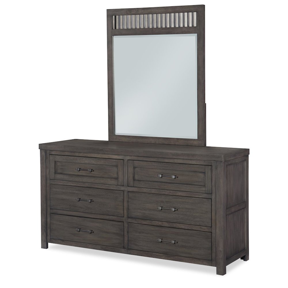 Vertical Mirror (Beveled, Can Be Hung On A Wall, Corrugated Metal Accent). Picture 2