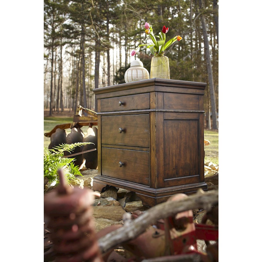 Trisha Yearwood Home I Remember You Three Drawer Nightstand (3 outlets). Picture 4
