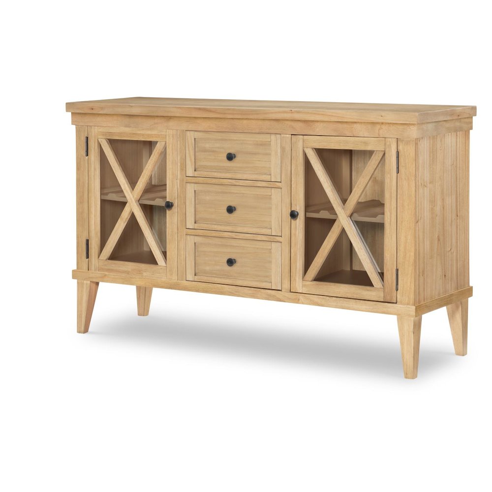 Server (2 Glass Doors, Puck Lighting, 2 ADJ/REV/REM Wine Shelves, 3 Drawers). Picture 1