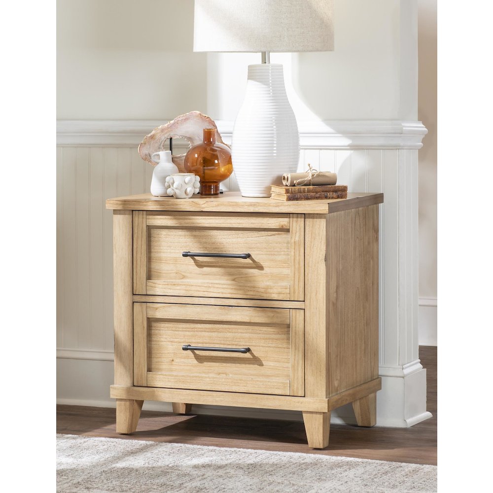 Night Stand (2 Drawers, Power on Back, 2 Outlets, 1 USB + 1 USB-C). Picture 2