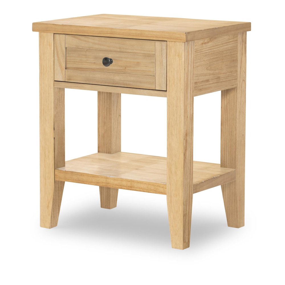Open Night Stand (1 Drawer, 1 Shelf, Power on Back, 2 Outlets, 1 USB + 1 USB-C). Picture 1