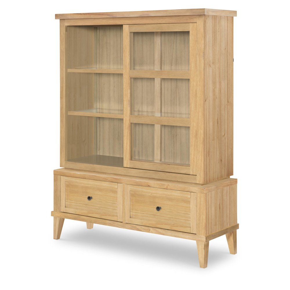 Display Cabinet (Reversible Back Panel, 2 Sliding Doors, 2 Glass Shelves). Picture 3