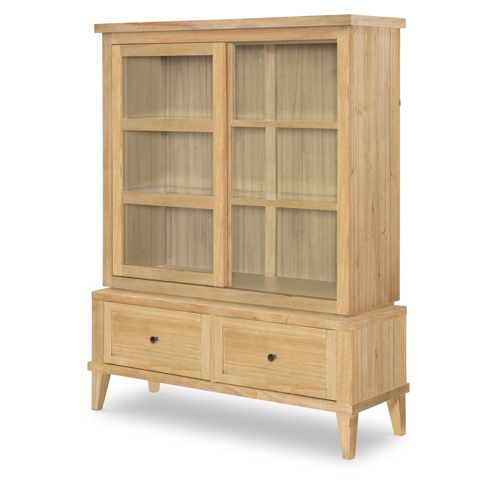 Display Cabinet (Reversible Back Panel, 2 Sliding Doors, 2 Glass Shelves). Picture 2