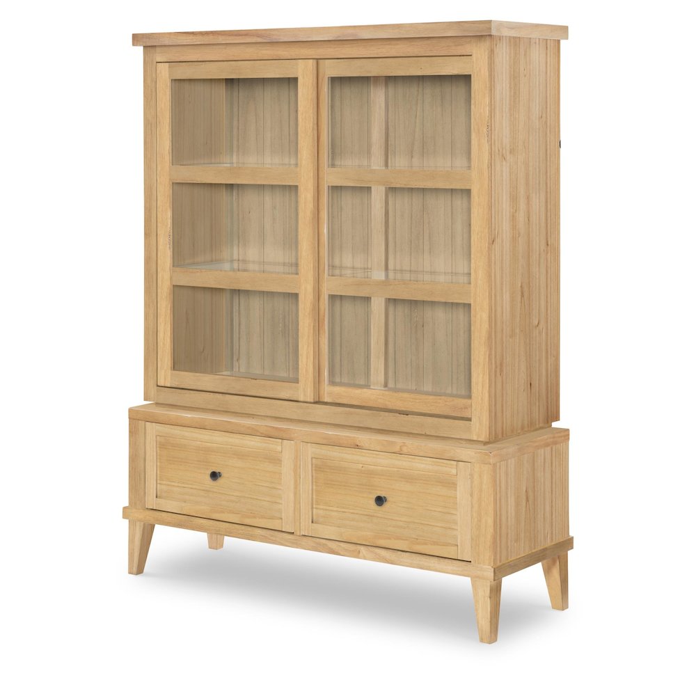 Display Cabinet (Reversible Back Panel, 2 Sliding Doors, 2 Glass Shelves). Picture 1