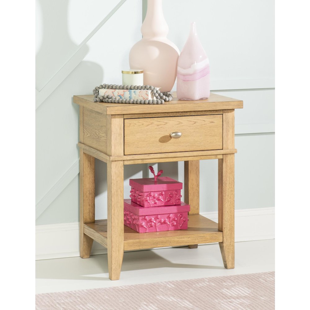 Today's Traditions Open Night Stand (1 Drawer, 1 OPEN SHELF, USB-C). Picture 2